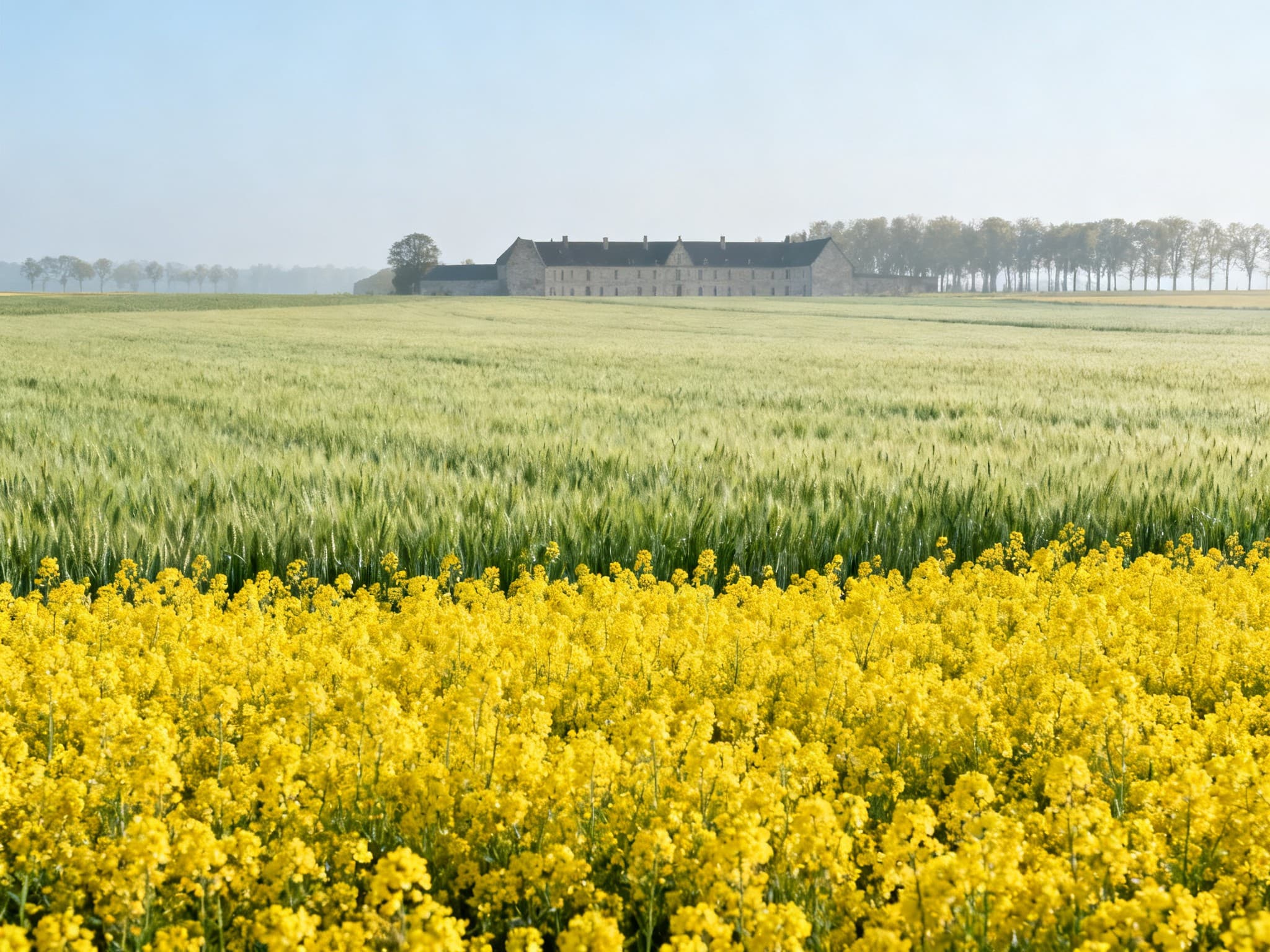 Parcelle de grande culture dans la plaine agricole d'Évreux, dans l'Eure