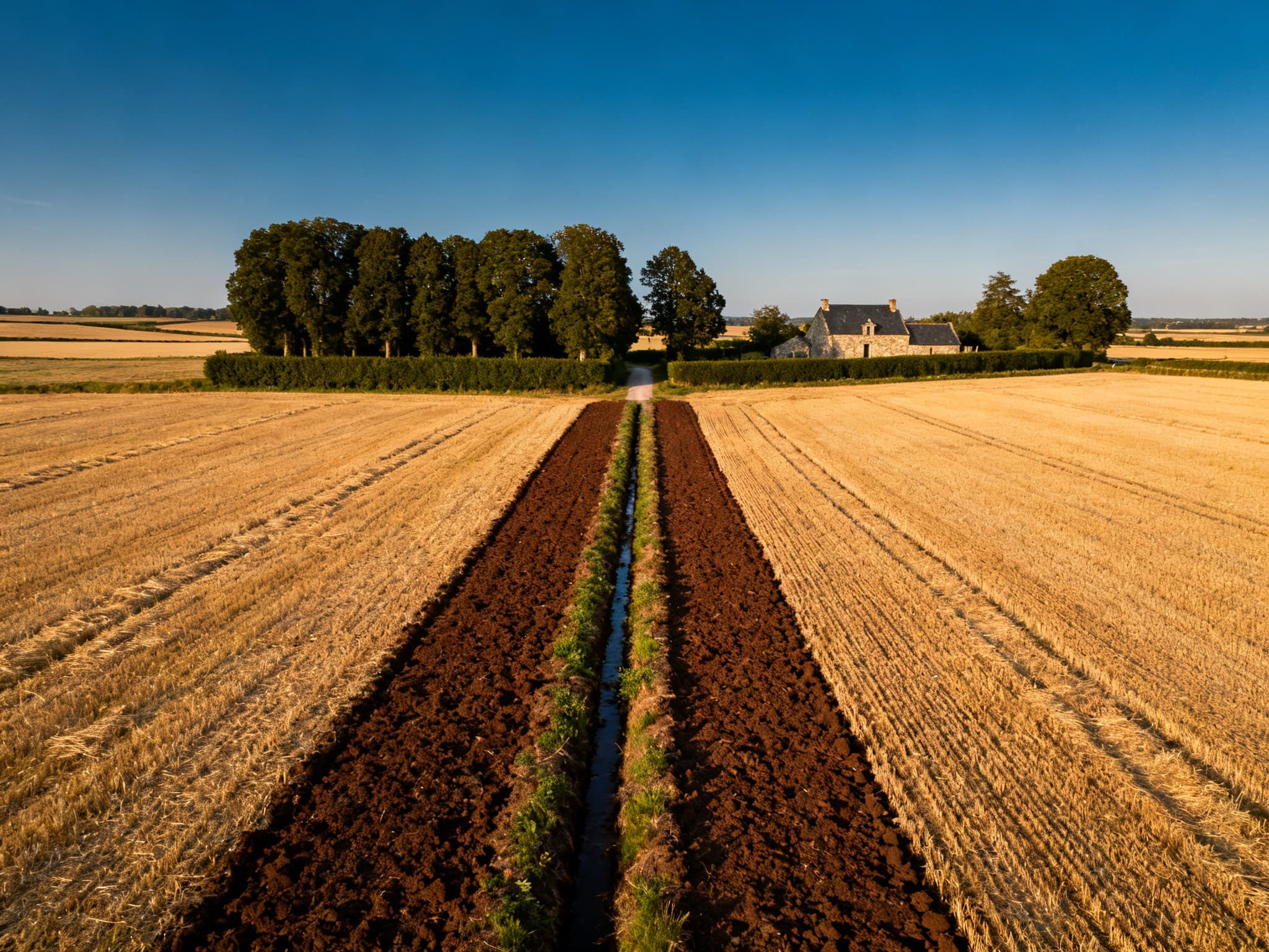 Grande parcelle de culture sur le plateau agricole du Neubourg